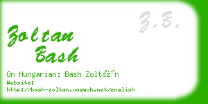 zoltan bash business card